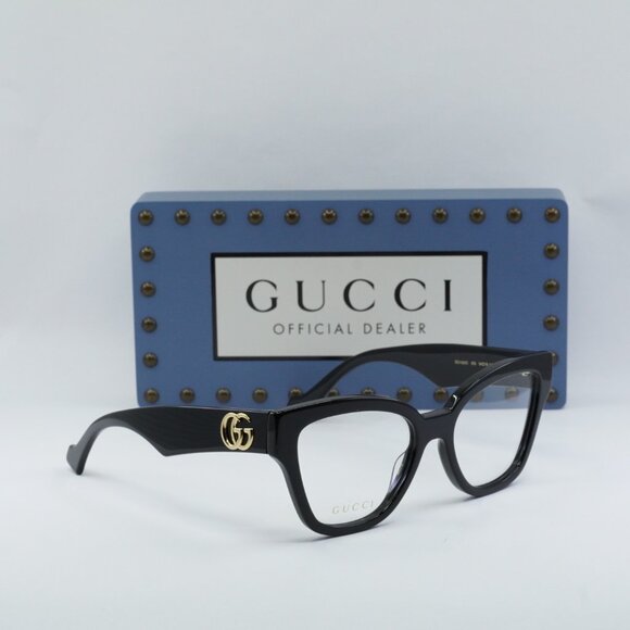 Gucci GG1424O 005 Cat Eye Eyeglasses - Black 54mm - Picture 8 of 10